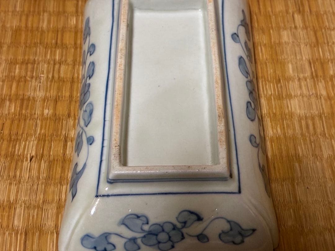 古伊万里 魚紋 風景図 色絵 長皿 丸皿 二点