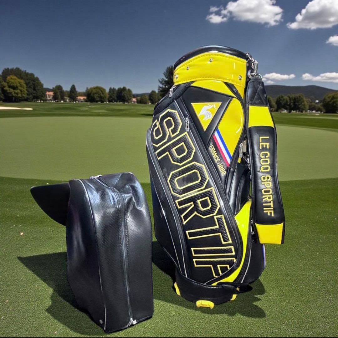 LE COQ SPORTIF キャディバッグ イエロ- 9.5型 トリコロール