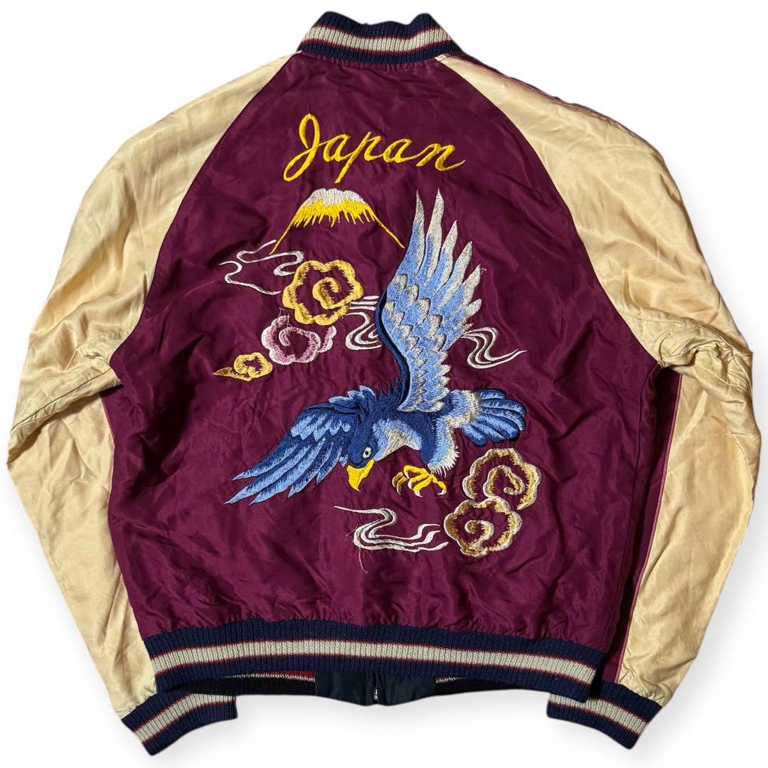 東洋 リバーシブル スカジャン スーベニアジャケット 日本地図 鷹 Mサイズ
