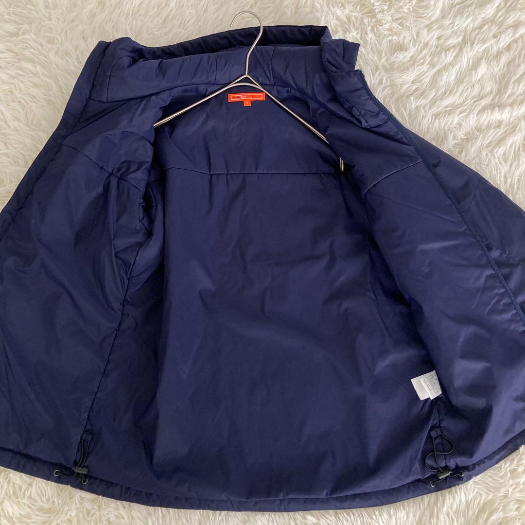 ビームスゴルフ ナイロンジャケット 中綿 S フード ネイビー ダブルジップ