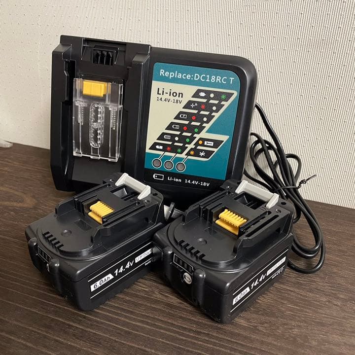 PSEマーク取得商品　マキタ　14.4v6.0ah 互換バッテリー2個＋充電器