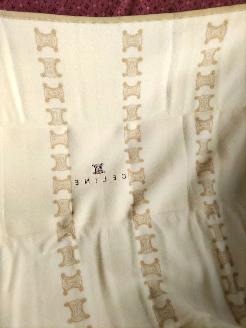 セリーヌ　マカダム　ピュアニューウール毛布 　新毛100％　ペア２枚　状態要確認