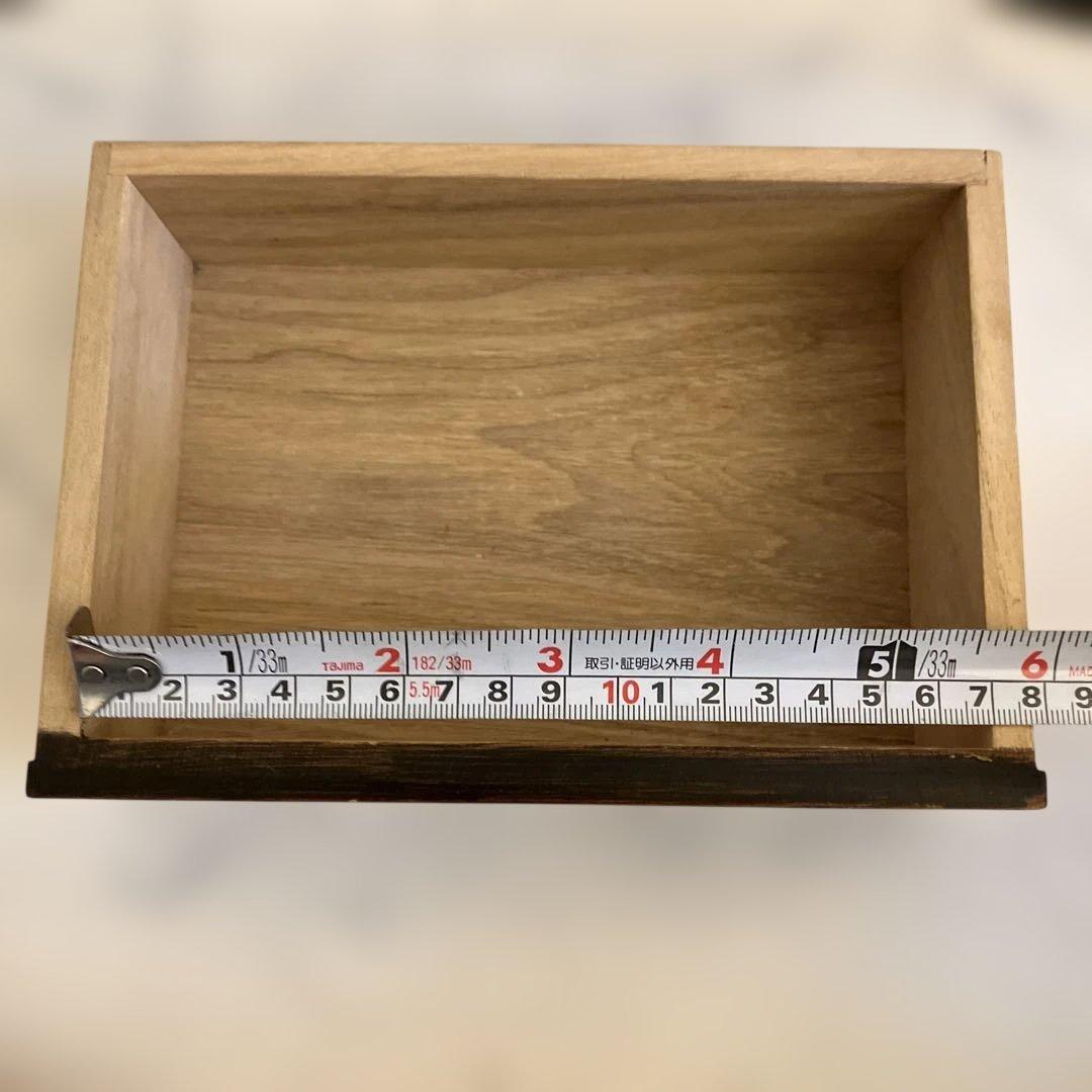 ダークブラウン木製折りたたみ式小物収納引き出し4個