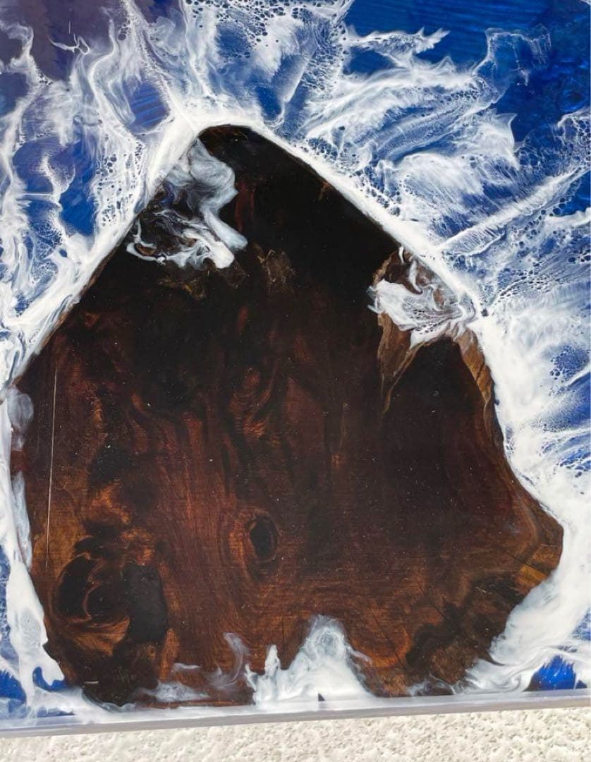 No.218　希少価値　屋久杉　神代杉　オーシャンアート　レジンテーブル
