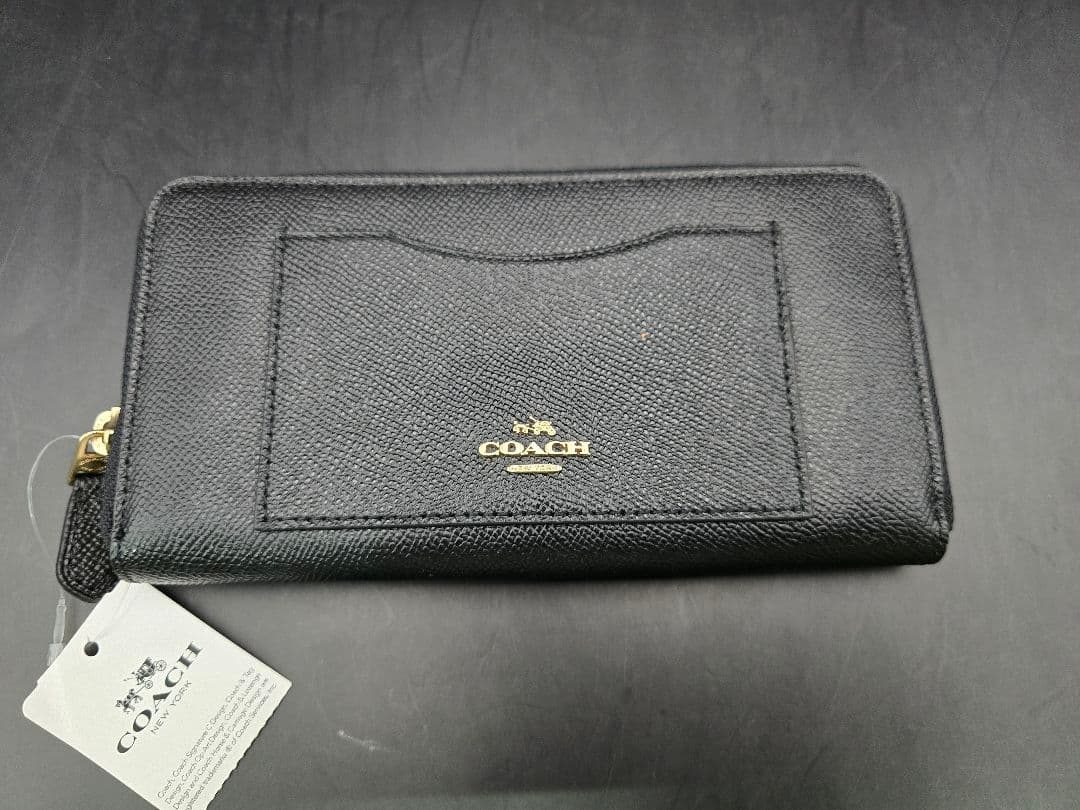 最終値下げ 未使用 コーチ COACH 長財布 黒 レザー ラウンドファスナー