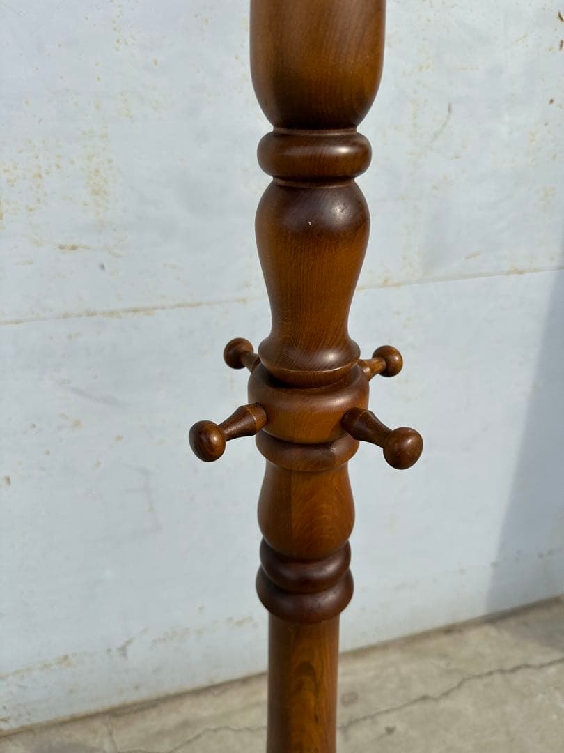 カリモク アンティーク コロニアル ハンガーラック ポールスタンド