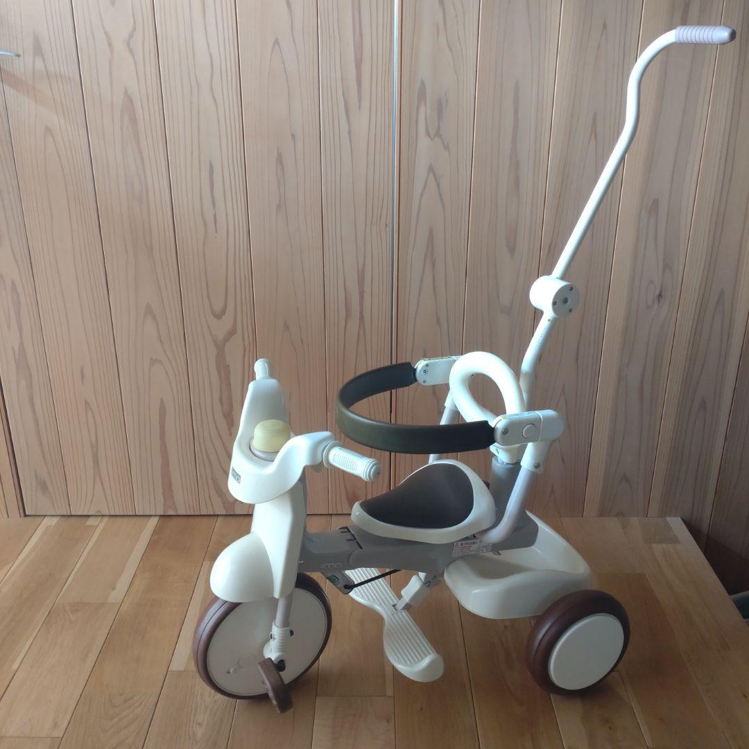 iimo 三輪車 ホワイト 木製 ドールバギー