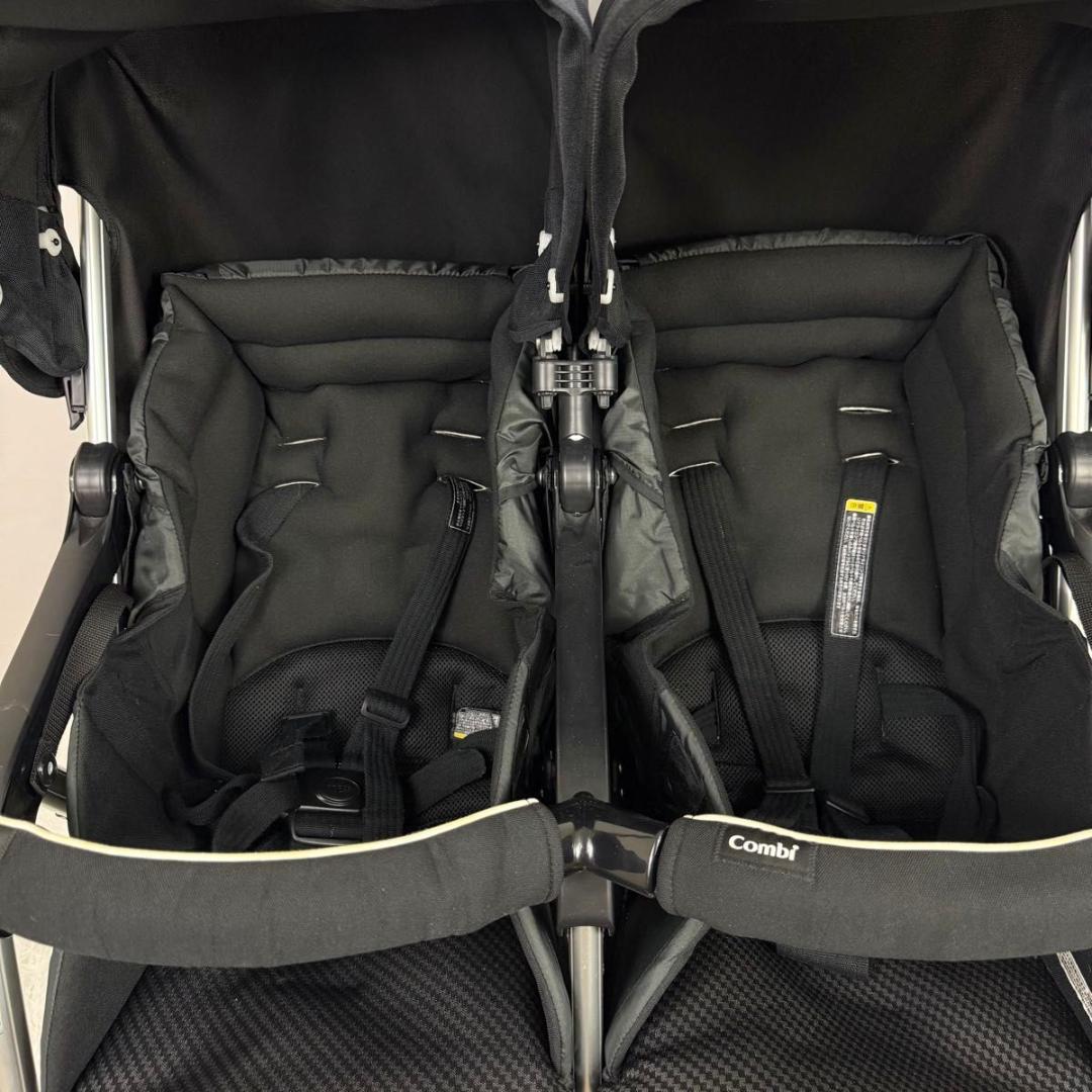 【美品】Combi コンビ　2人乗り　ツインスピン　双子 ベビーカー 62-2