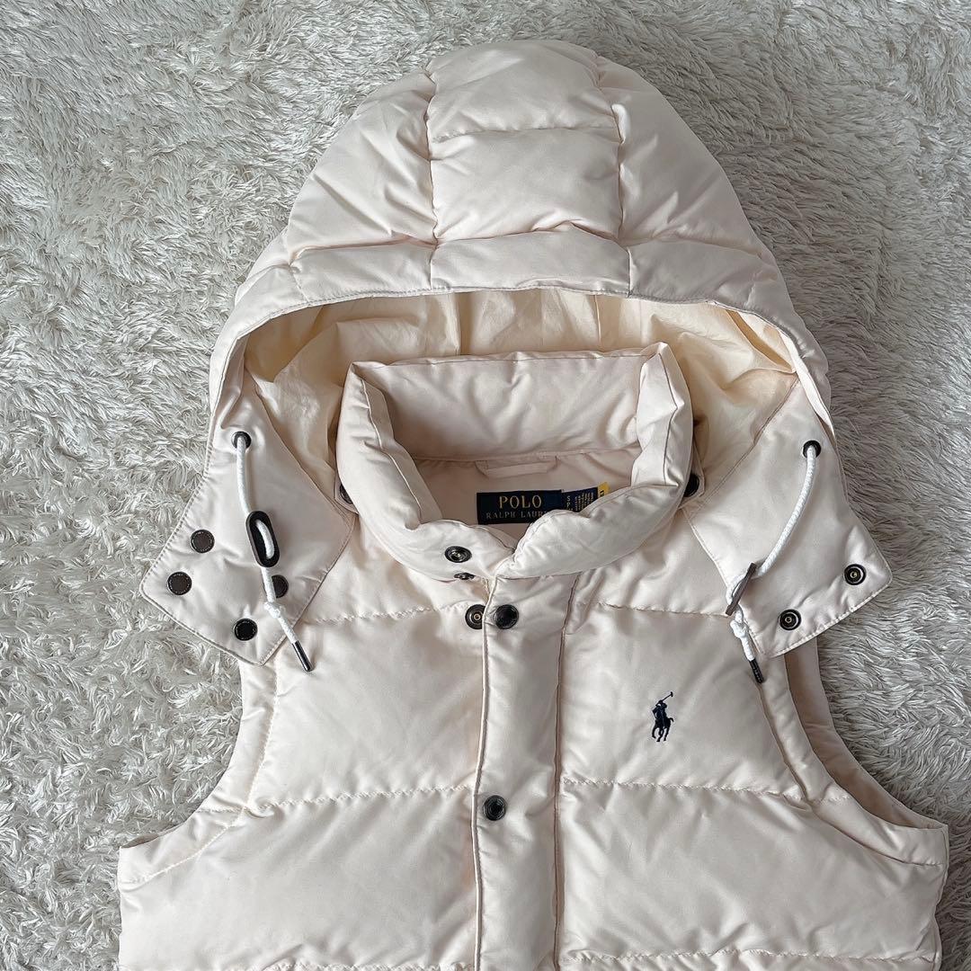 ポロラルフローレン ダウンベスト ポニー刺繍 アイボリー24年モデル