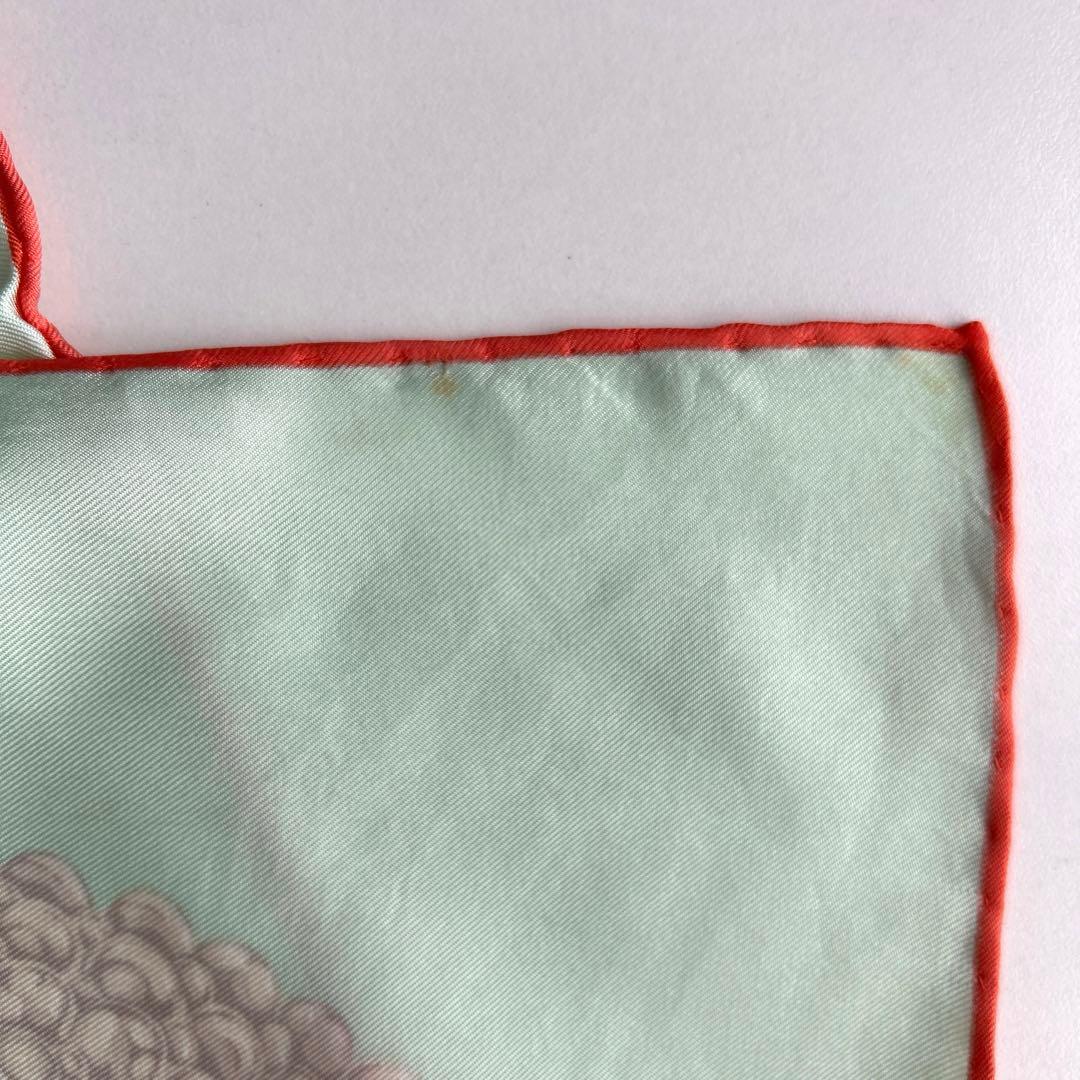 美品【カルティエ】 スカーフ　パステルブルー　時計柄　シルク100%