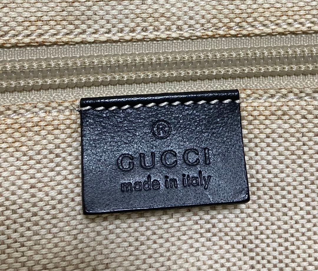 ☆GUCCI☆ 大型トートバック　GG柄　ブラック　キャンパスレザー
