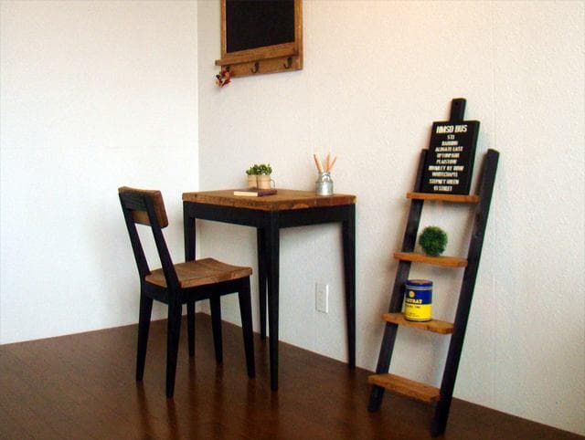 デスク・チェアセットＷ60　ツートン（天板ブラウン）脚テーパー