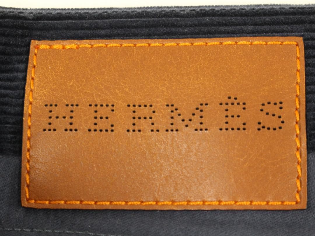 ▲HERMESエルメス コーデュロイ セリエボタン ボタンホックパンツ ブルー系