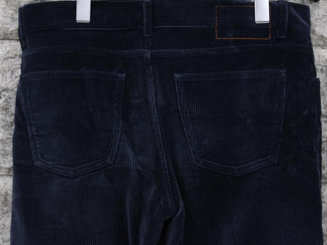 ▲HERMESエルメス コーデュロイ セリエボタン ボタンホックパンツ ブルー系