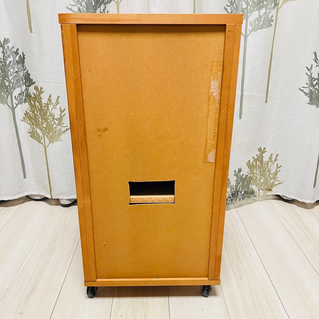 アンティーク調 木製チェスト（3段/キャスター付）天然木 道具入れ 書類棚