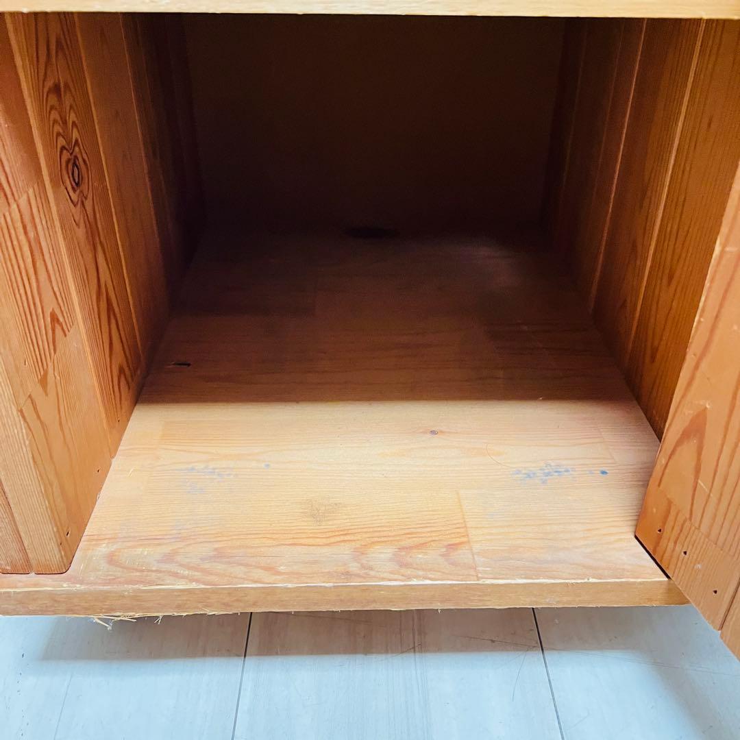 アンティーク調 木製チェスト（3段/キャスター付）天然木 道具入れ 書類棚