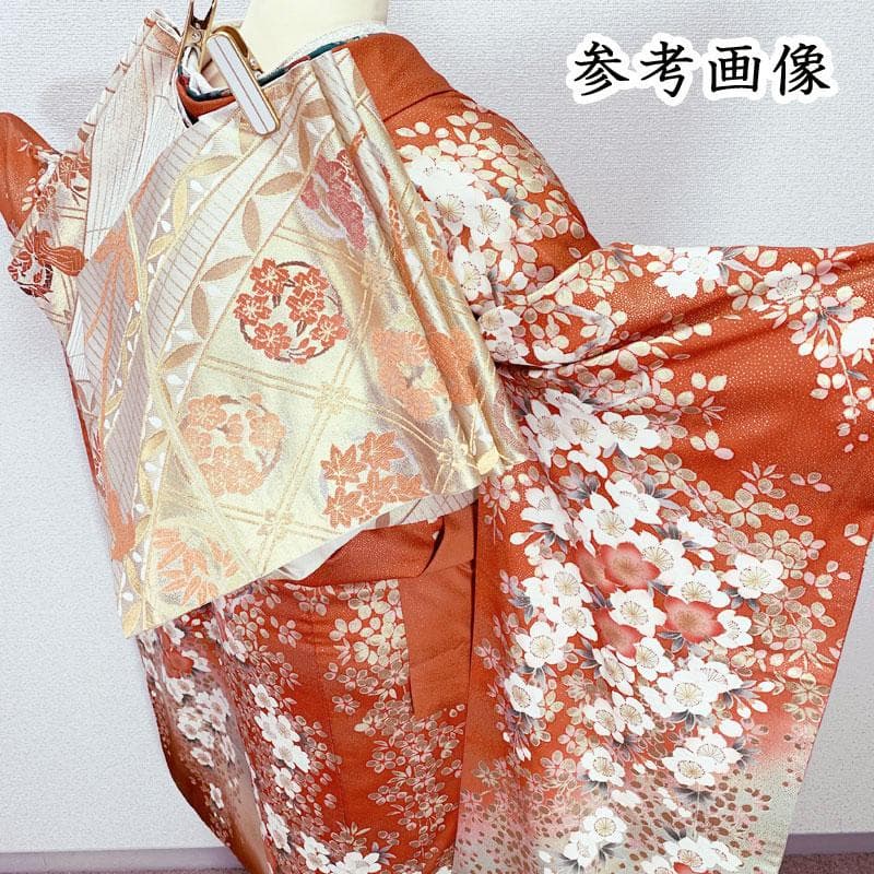 507z15☆華やか 振袖 古典柄 金彩 朱色⭐︎成人式 結婚式