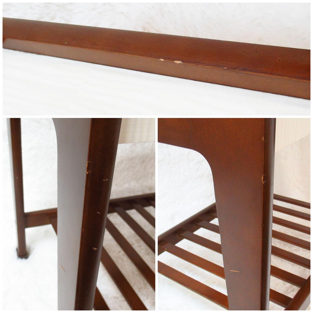 カリモク サイドテーブル コーヒーテーブル 昭和後期 引き出し付き レトロ