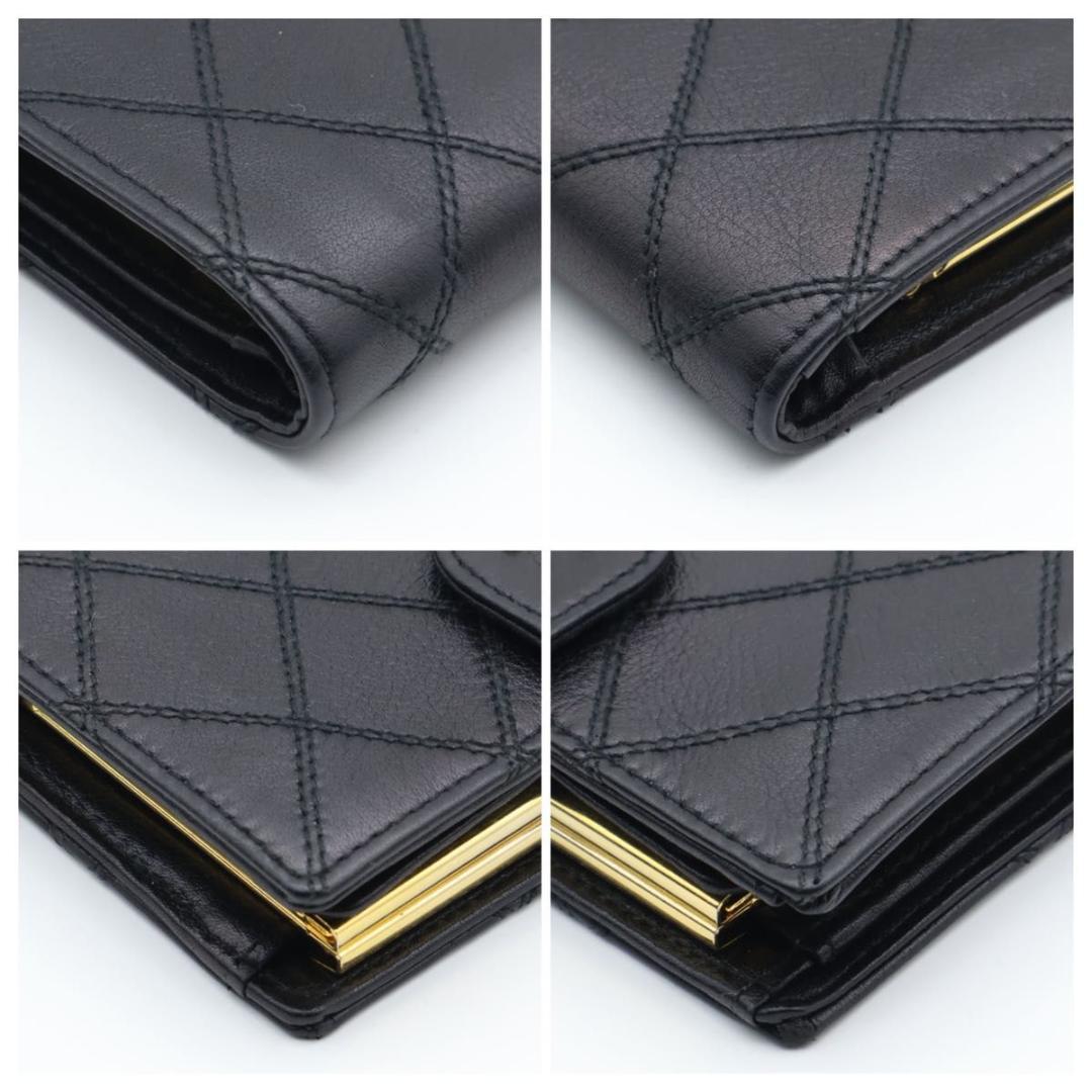 【超極美品】CHANEL ビコローレ　がま口二つ折り財布　黒