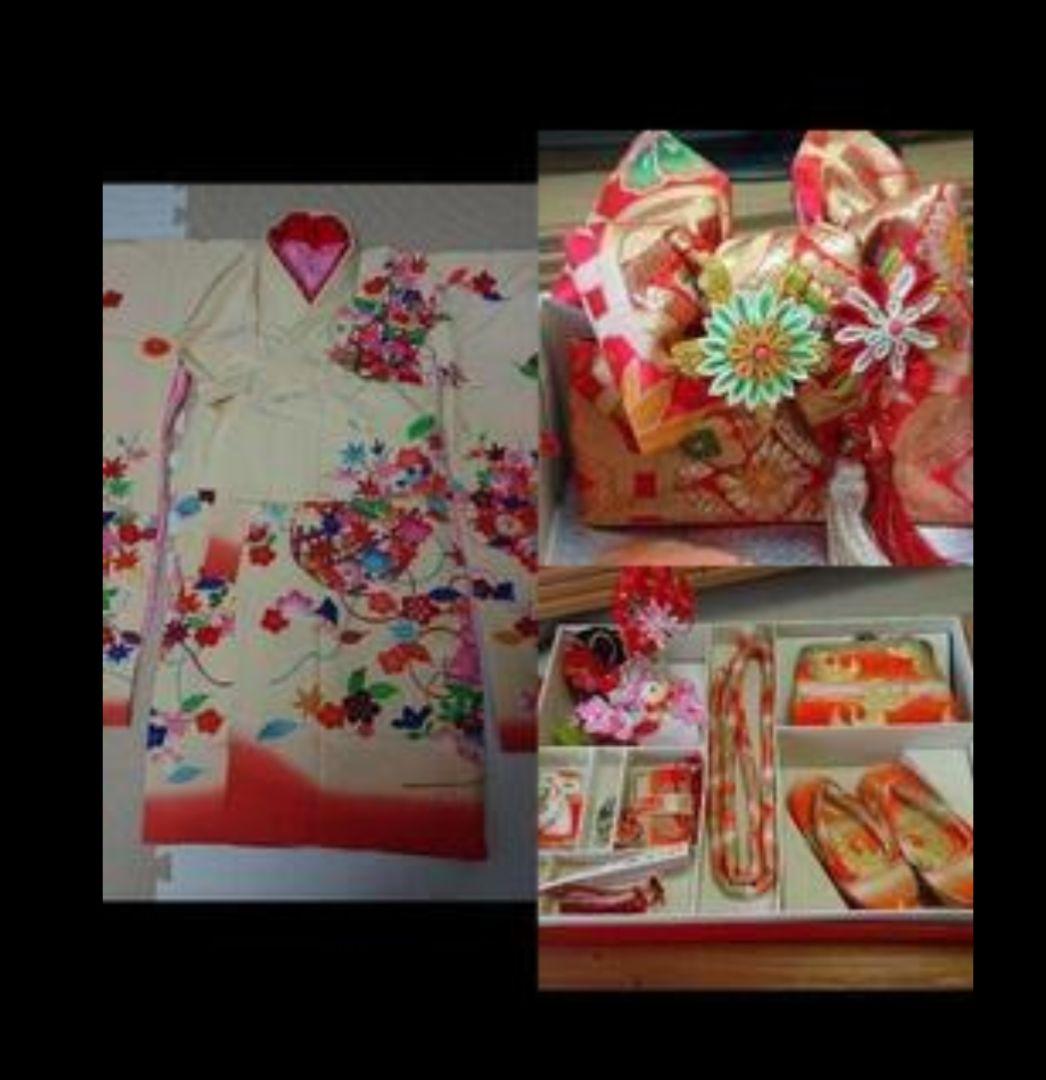 七五三用 花柄着物セット