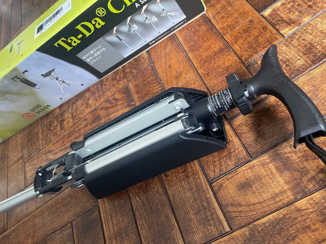 Ta-Da Chair【美品】 杖 椅子 ステッキチェア 折りたたみ　ブラック