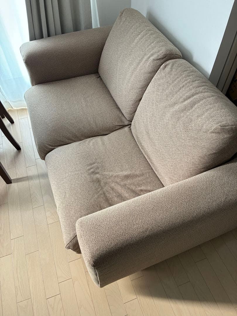ベージュ2人掛けソファ　無印良品