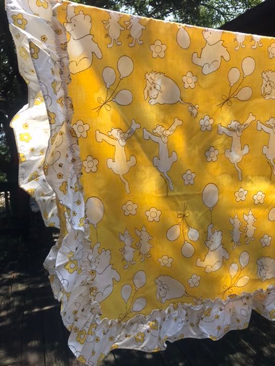 クマのプーさん カーテン 2枚 イエロー アメリカンヴィンテージ