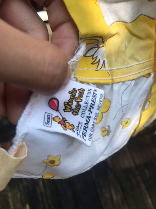 クマのプーさん カーテン 2枚 イエロー アメリカンヴィンテージ