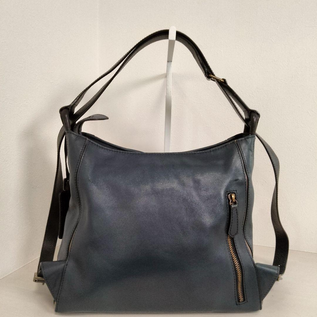 マザーハウス ヨゾラ M 2way ショルダーバッグ リュック レザー ネイビー
