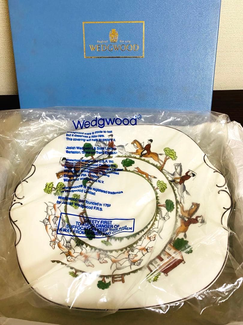 [未使用] ウエッジウッド　ハンティングシーン　B&Bプレート