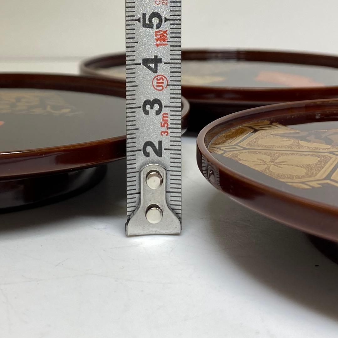 大下香仙 古代裂 蒔絵 銘々皿 共箱 w13.3cm 東キ8-0124①