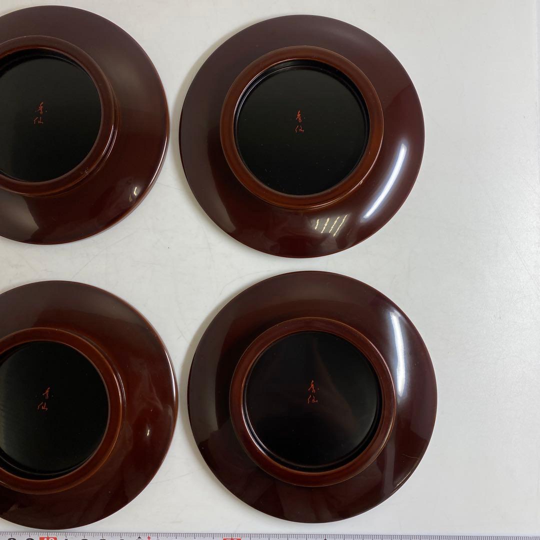 大下香仙 古代裂 蒔絵 銘々皿 共箱 w13.3cm 東キ8-0124①