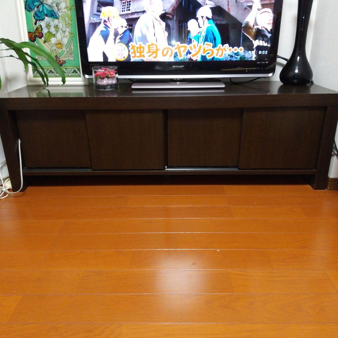 テレビ台 75型もOK 木製 ダークブラウン収納付き3月末頃迄の出品です底値です