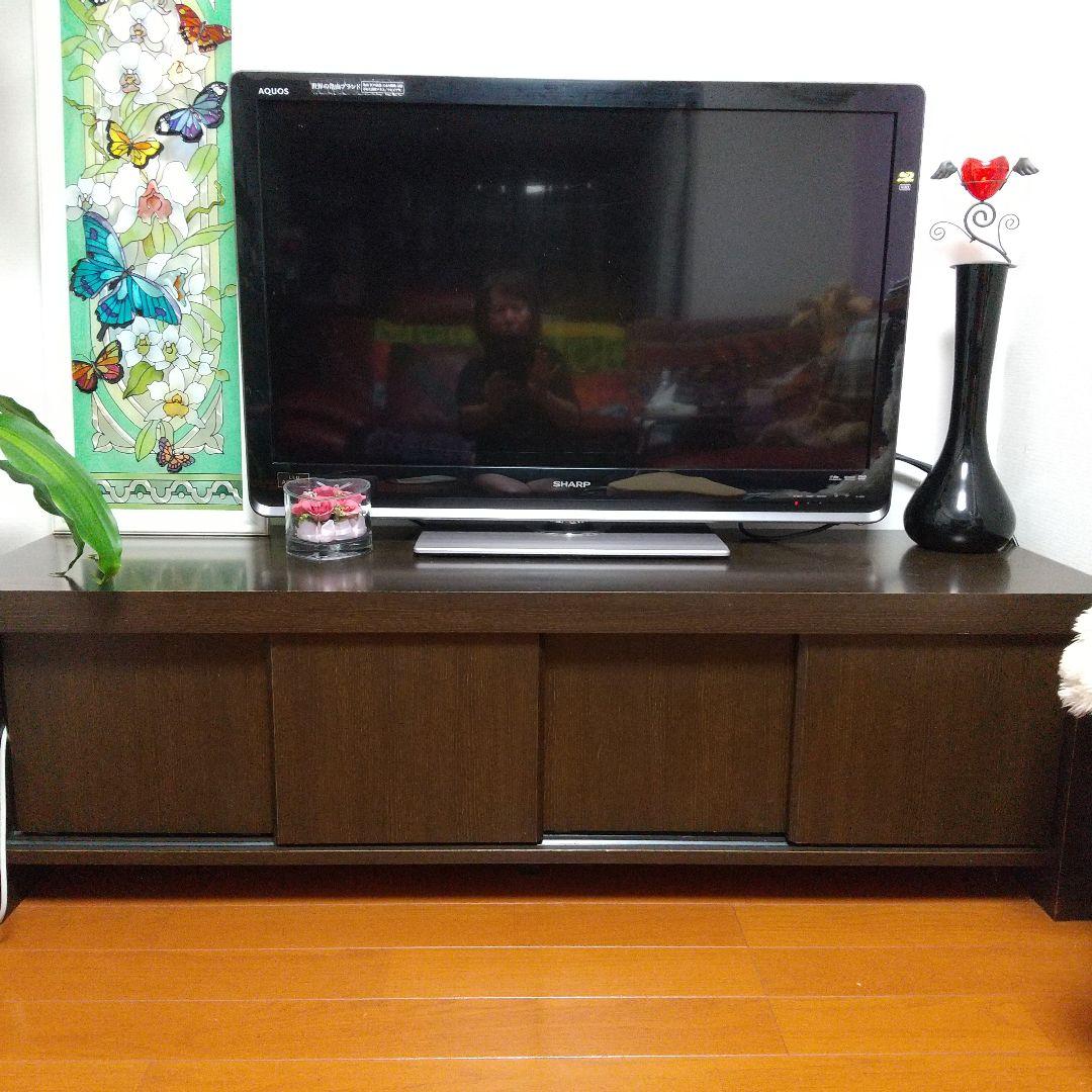 テレビ台 75型もOK 木製 ダークブラウン収納付き3月末頃迄の出品です底値です