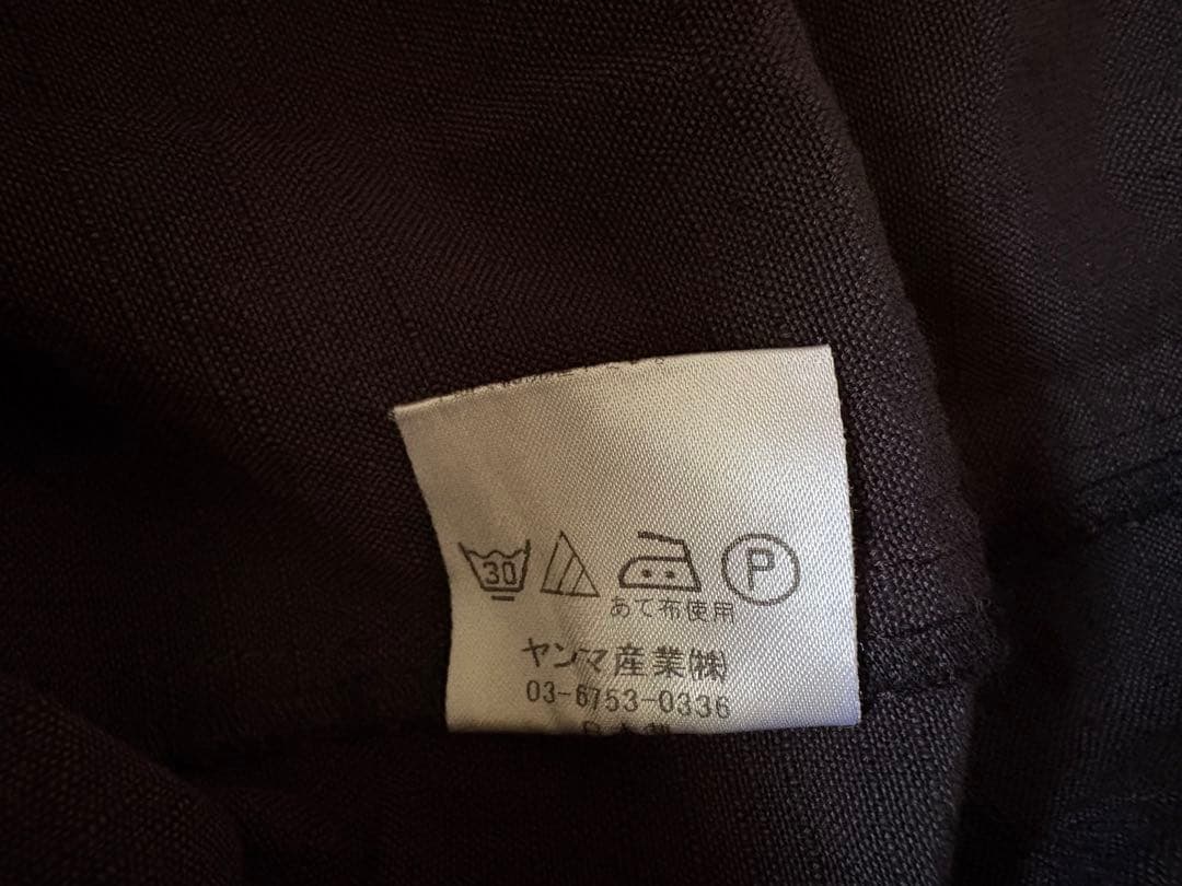 【水通しのみ美品】ヤンマ産業　YAMMA 会津木綿　半袖シャツ　スミクロ