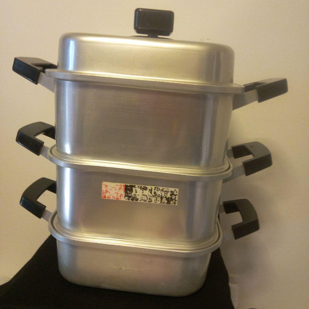 ステンレス製 両手鍋 蒸し器