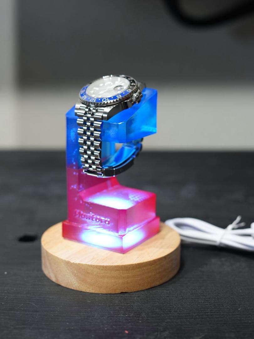 腕時計スタンド クリアレジンムントル バイカラー