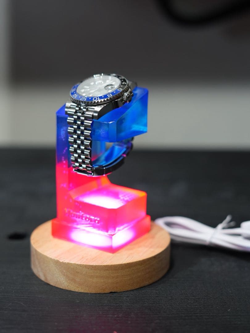 腕時計スタンド クリアレジンムントル バイカラー