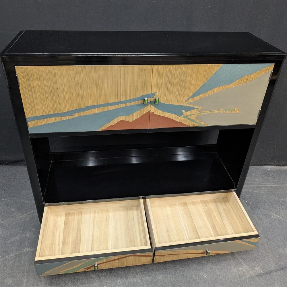 美品　本漆塗 うるしモリシゲ　飾り棚　茶棚　水屋箪笥　キャビネット　サイドボード