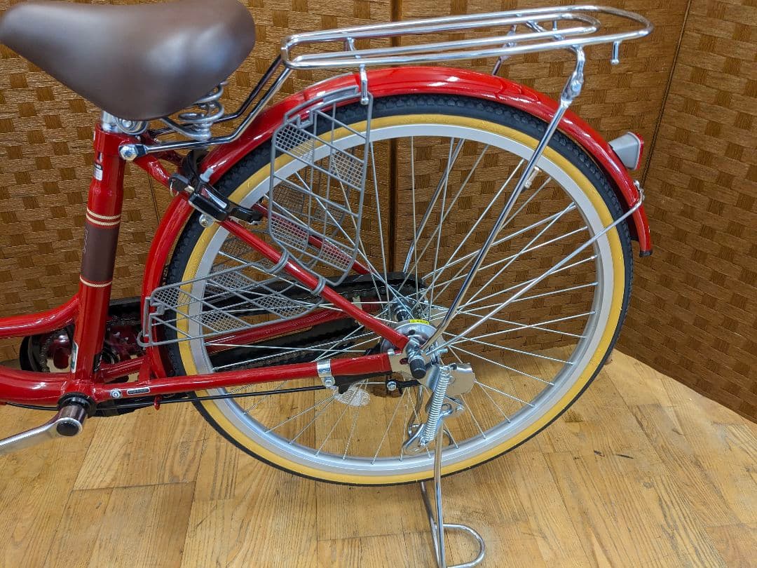 U081 美品　普通自転車　24インチ　レッド