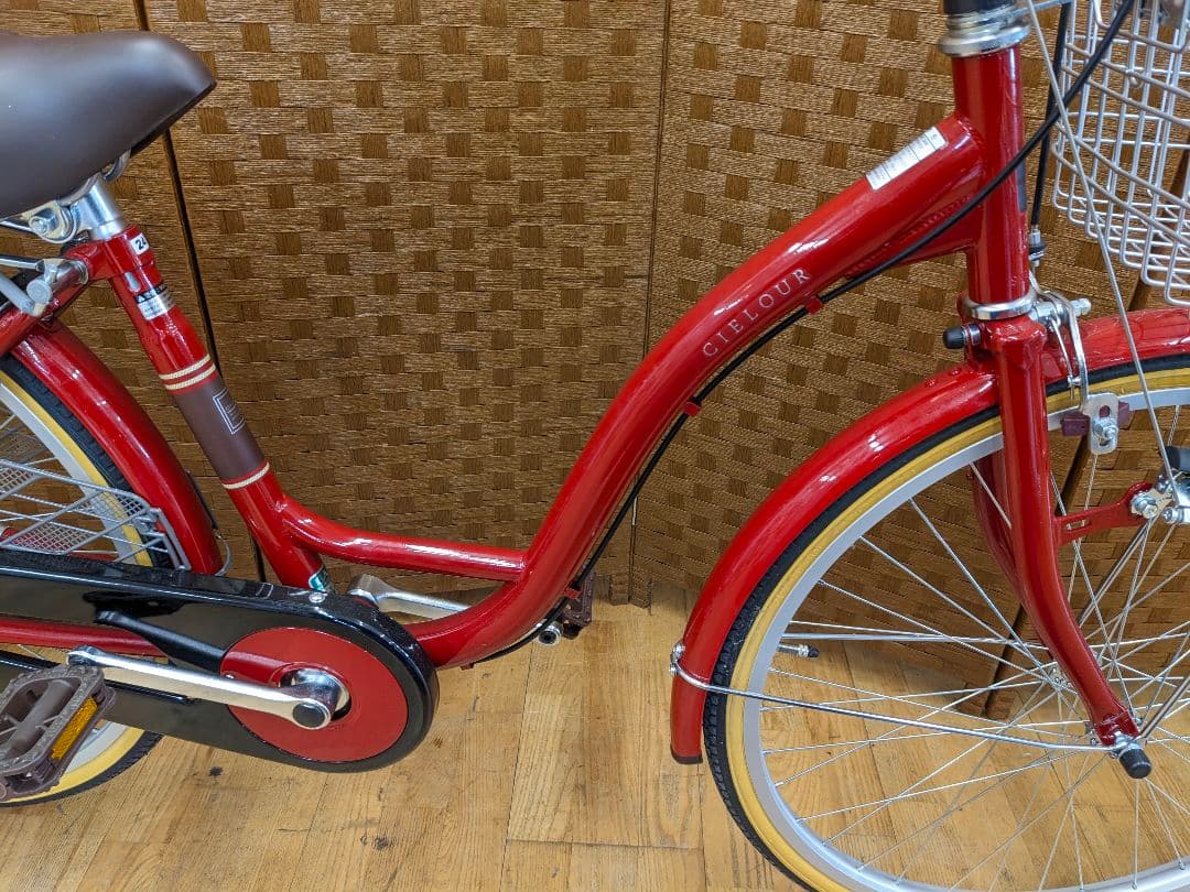 U081 美品　普通自転車　24インチ　レッド