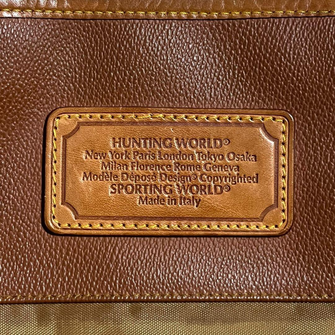 【 良品 】 ハンティングワールド　メッセンジャーバッグ　フラップベルト　レザー
