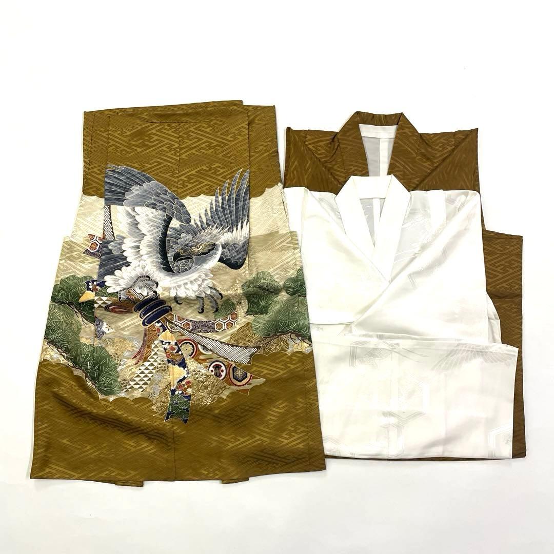 七五三 羽織セット 男の子 羽織 着物 長襦袢 半衿付き 5歳 No.126