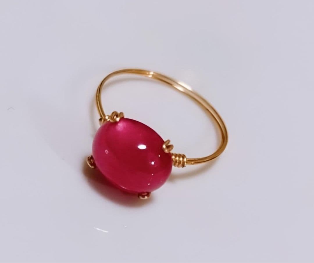 ツヤ❤️ Kgf14 宝石ルース 希少石 ミャンマー産 スタールビー 爪留め