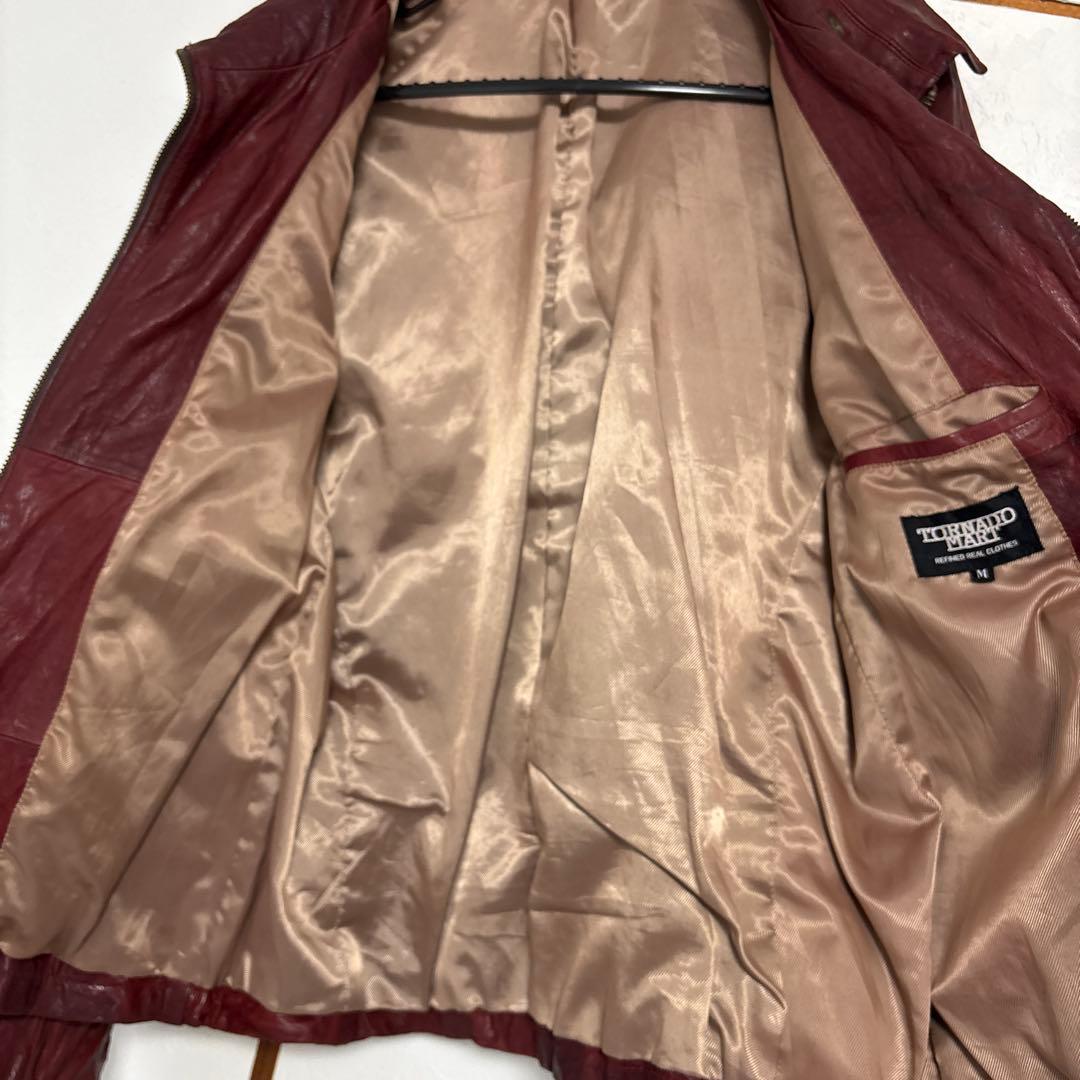 トルネードマート革ジャン赤系　レッド　ライダース　山羊革ゴートレザー　М