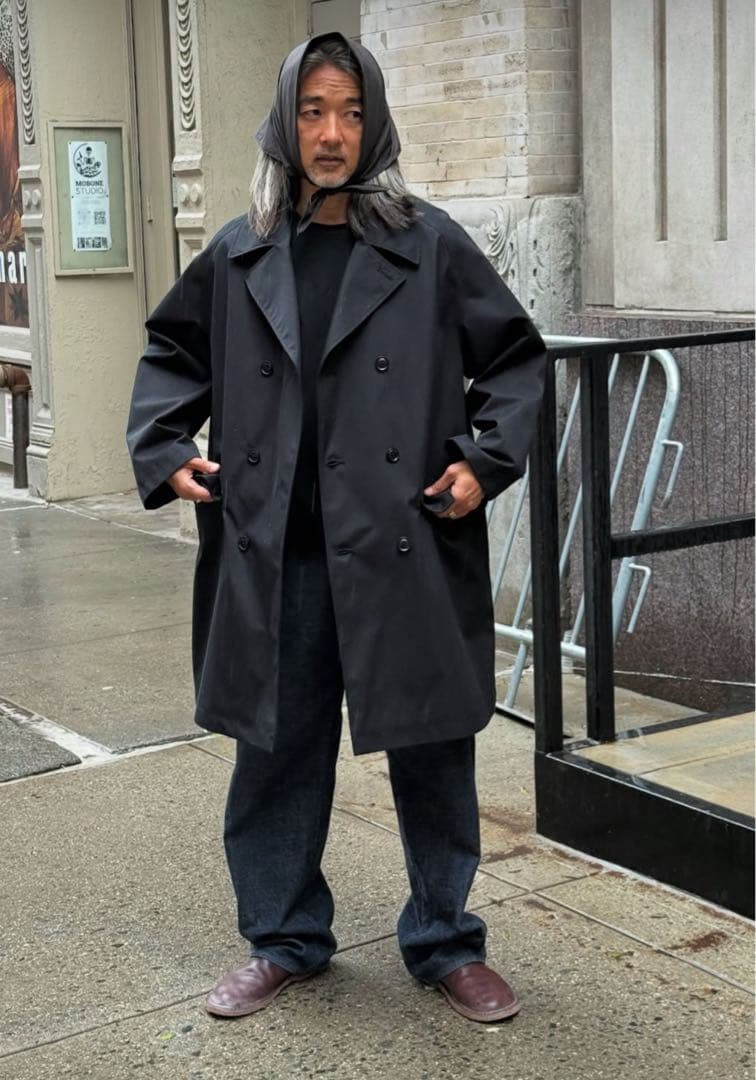 【nanamica】ゴアテックス 2Lコットンブレステッドダブルコートネイビー