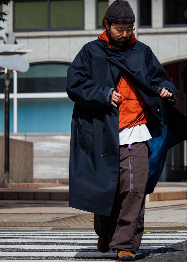 【nanamica】ゴアテックス 2Lコットンブレステッドダブルコートネイビー