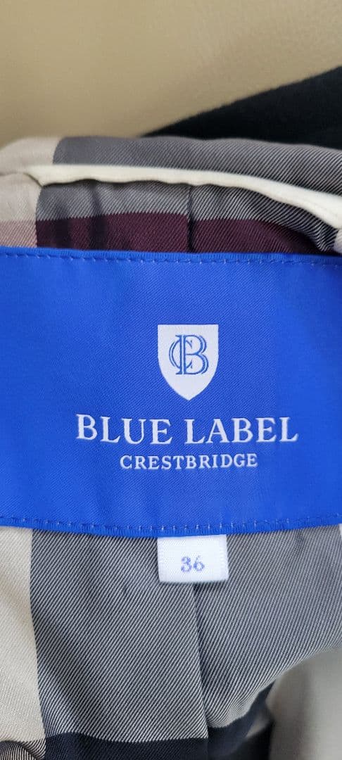 未使用に近い。BLUE LABEL、 ダッフルコート チェック裏地