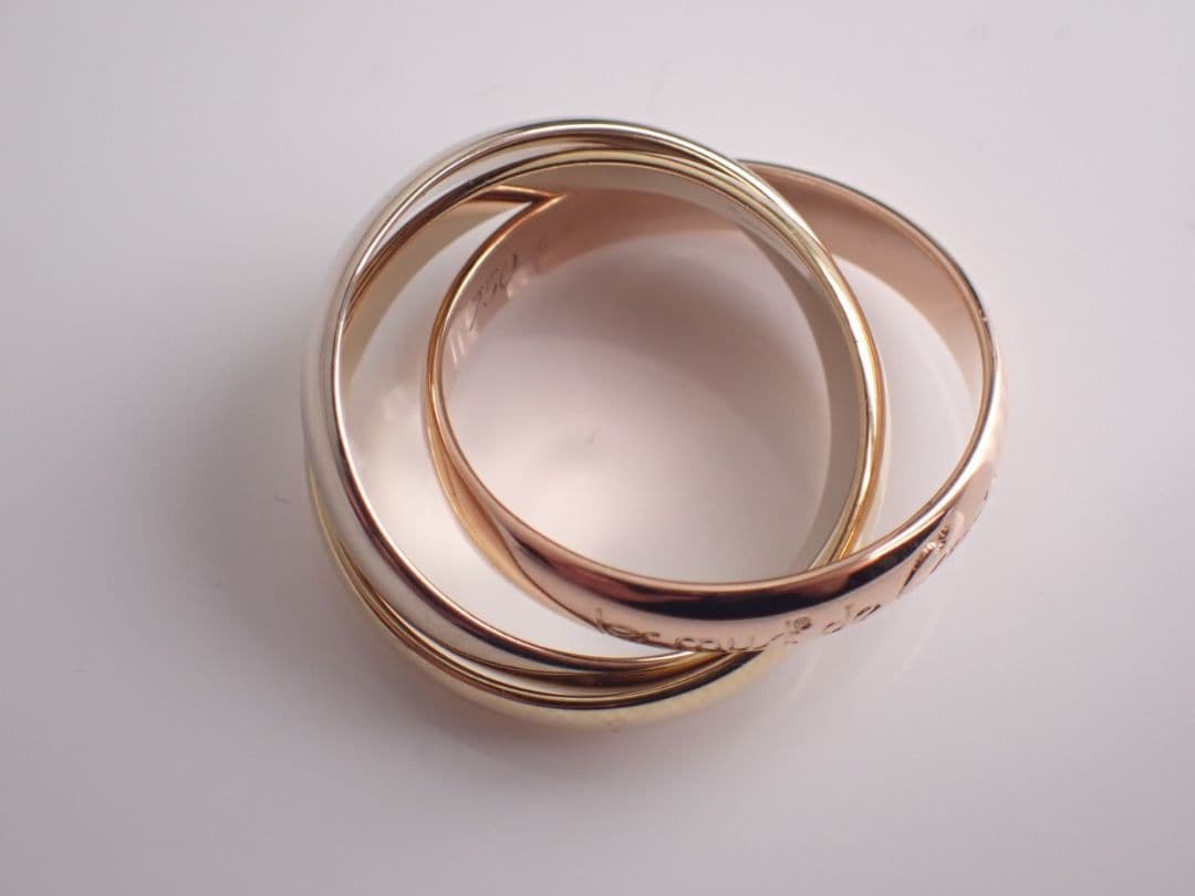 Cartier　カルティエ　三連　トリニティリング　指輪　750YG/WG/PG