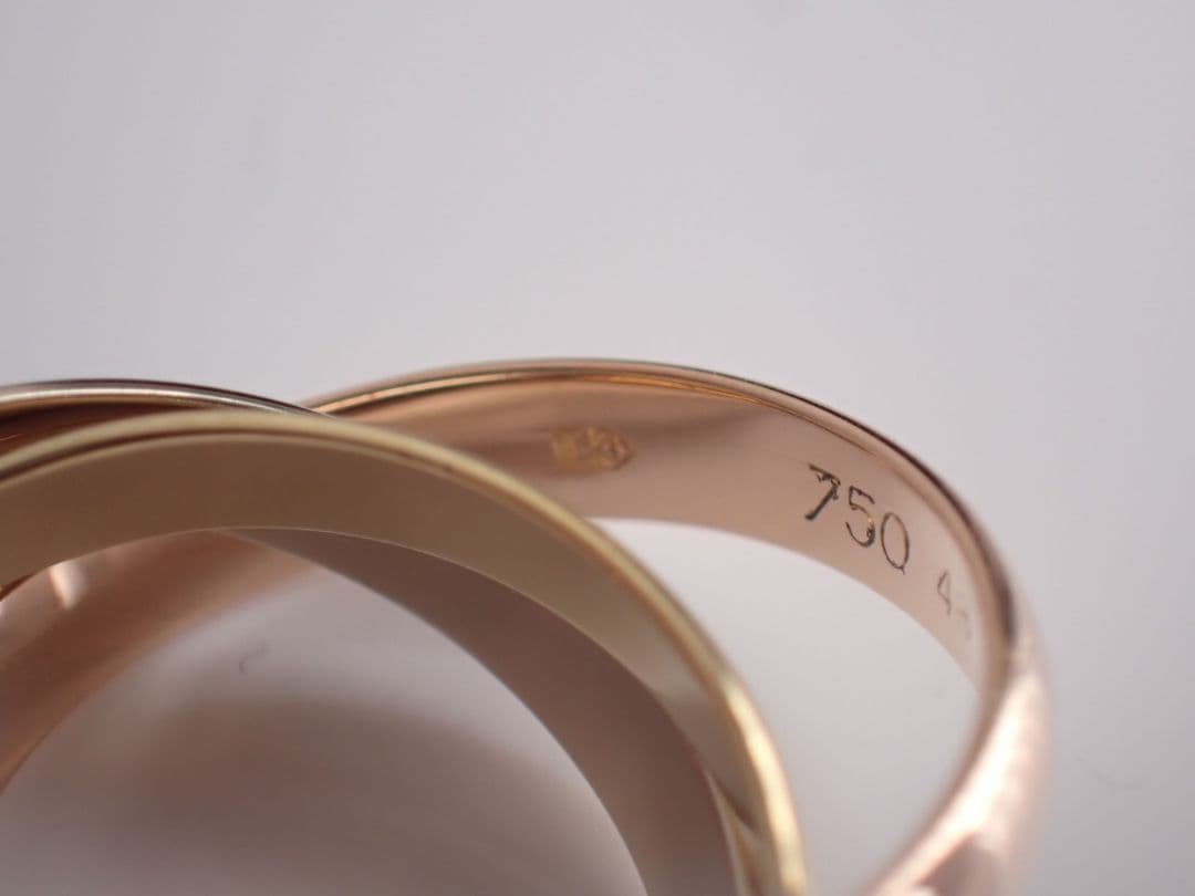 Cartier　カルティエ　三連　トリニティリング　指輪　750YG/WG/PG